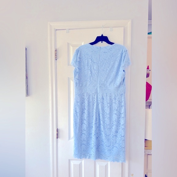 Grace Karin Light Blue Lace Dress Size 2XL Zippered Back Closure Cap Sleeve - Picture 8 of 9